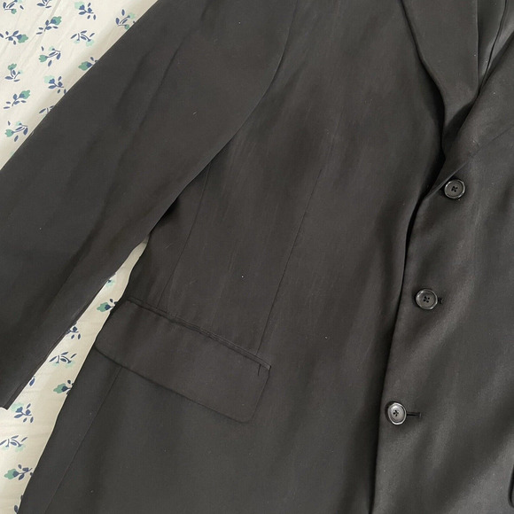Joseph & Feiss Men's Silk Sports Coat Size 44 Short Black Classic Formal - Picture 4 of 9